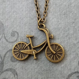 Bike Necklace Bronze Bike Charm Necklace Bike Jewelry Bike Pendant Necklace Bicycle Necklace Biking Gift Bicyclist Gift Bridesmaid Necklace