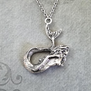 Mermaid Necklace Mermaid Charm Necklace Mermaid Pendant Necklace Fantasy Jewelry Mermaid Jewelry Sea Siren Necklace Beach Necklace Ocean