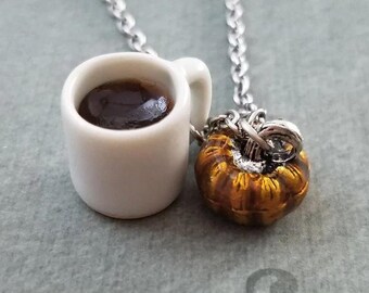 Pumpkin Spice Latte Necklace Pumpkin Spice Necklace Pumpkin Spice Coffee Necklace Pendant Necklace Autumn Jewelry Pumpkin Necklace Fall Gift