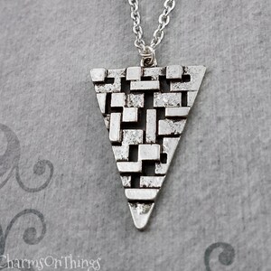 Triangle Necklace Triangle Charm Necklace Triangle Jewelry Geometric Necklace Geometry Jewelry Bridesmaid Jewelry Handmade Jewelry Hipster