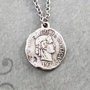Coin Necklace Roman Coin Charm Necklace Caesar Necklace Ancient Greek Jewelry Grecian Jewelry Bridesmaid Necklace Old Coin Pendant Necklace