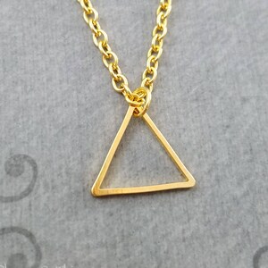 Triangle Necklace SMALL Triangle Charm Necklace Triangle Jewelry Geometric Jewelry Boho Jewelry Bohemian Jewelry Bridesmaid Jewelry Gift