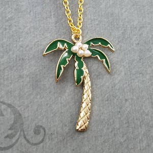 Palm Tree Necklace Palm Tree Charm Necklace Beach Jewelry Tropical Jewelry Palm Tree Pendant Necklace Beach Necklace Vacation Jewelry Gift