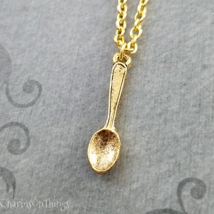 Spoon Necklace SMALL Spoon Pendant Necklace Spoon Jewelry Little Spoon Charm Necklace Girlfriend Necklace Bridesmaid Girlfriend Necklace
