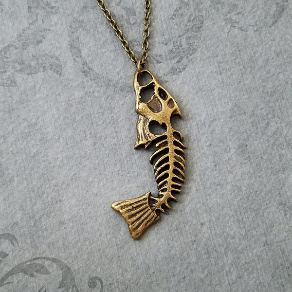 Fish Bones Necklace Etsy