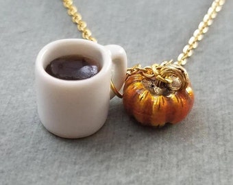 Pumpkin Spice Latte Necklace Pumpkin Spice Necklace Pumpkin Spice Coffee Necklace Pendant Necklace Autumn Jewelry Pumpkin Necklace Fall Gift