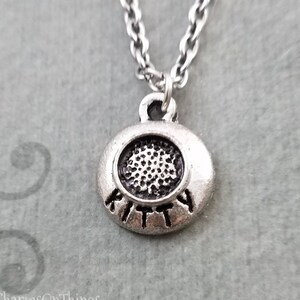 Cat Food Bowl Necklace Kitty Necklace Kitty Jewelry Cat Necklace Cat Jewelry Cat Pendant Necklace Cat Charm Necklace Stocking Stuffer Gift