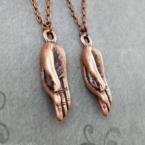 Gyan Mudra Necklace SET of 2 SMALL Copper Charm Necklaces Yoga Jewelry Mindfulness Meditation Friendship Yoga Class Best Friend Necklace