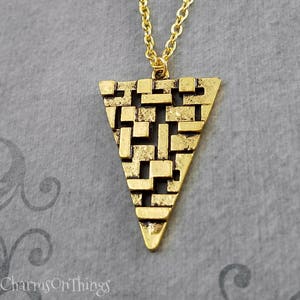 Triangle Necklace Triangle Charm Necklace Triangle Jewelry Geometric Necklace Geometry Jewelry Bridesmaid Jewelry Handmade Jewelry Hipster