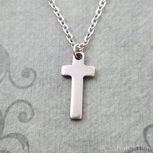 Cross Necklace SMALL Cross Charm Necklace Cross Pendant Necklace Christian Jewelry Cross Jewelry Christian Gift Christian Necklace Jesus