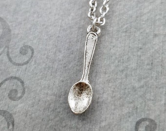 Spoon Necklace SMALL Spoon Pendant Necklace Spoon Jewelry Little Spoon Charm Necklace Girlfriend Necklace Bridesmaid Girlfriend Necklace