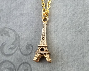 Eiffel Tower Necklace Eiffel Tower Jewelry Croissant Necklace Pendant Necklace French Jewelry France Necklace Paris Travel Gift Bridesmaid