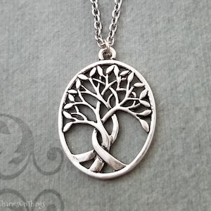 Willow Tree Necklace Tree of Life Necklace Family Tree Charm Necklace Tree Pendant Necklace Bridesmaid Necklace Women's Jewelry Gift for Her