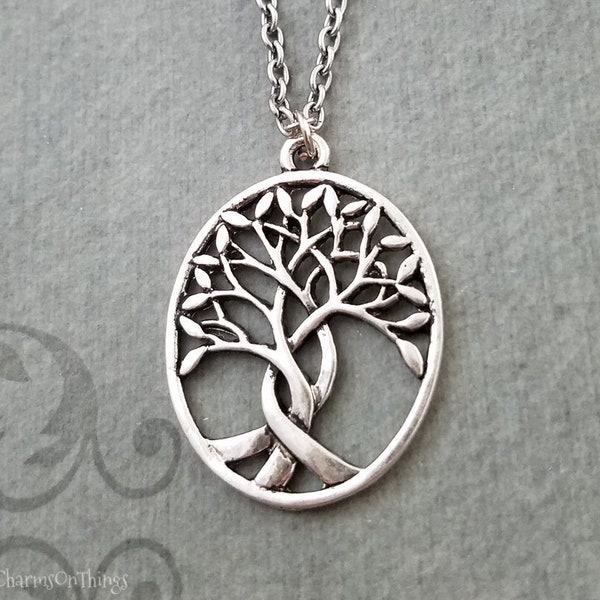 Willow Tree Necklace Tree of Life Necklace Family Tree Charm Necklace Tree Pendant Necklace Bridesmaid Necklace Women's Jewelry Gift for Her