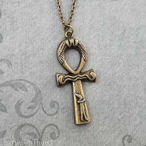 Ankh Necklace Ankh Charm Necklace Ankh Pendant Necklace Egypt Necklace Egyptian Jewelry Bridesmaid Jewelry Bronze Necklace Girlfriend Gift