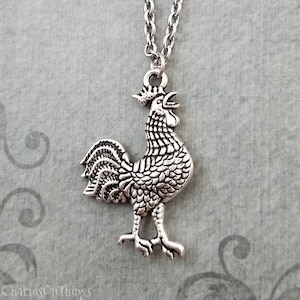 Rooster Necklace Rooster Jewelry Rooster Charm Necklace Farm Animal Jewelry Rooster Pendant Necklace Bridesmaid Necklace Animal Necklace image 1