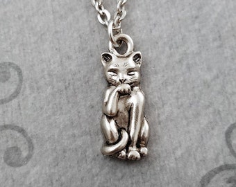 Cat Necklace Cat Jewelry Cat Pendant Necklace Cat Charm Necklace Cat Gift Bridesmaid Jewelry Teenage Girl Jewelry Stocking Stuffer Cat Gift