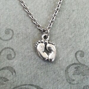 Baby Feet Necklace VERY SMALL Foot Jewelry Footprints Pendant Baby Feet Necklace Baby Shower Gift New Baby Gift New Mom Gift Baby Necklace