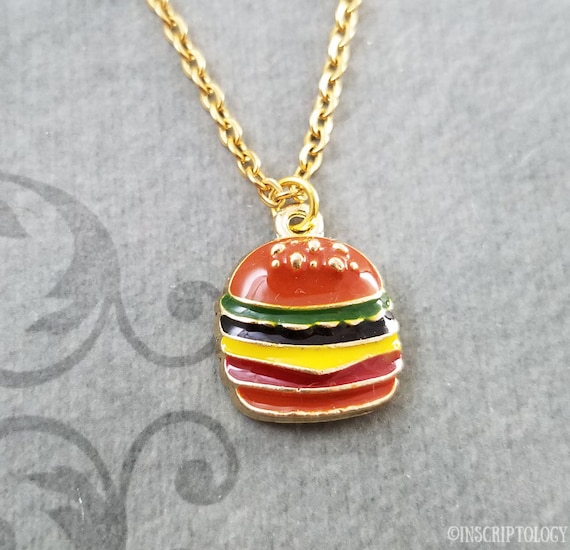 Hamburger Necklace Burger Necklace Cheeseburger Necklace Burger