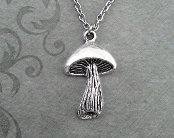 Mushroom Necklace Mushroom Jewelry Psychedelic Necklace Psychedelic Jewelry Mushroom Gift Silver Necklace Forest Necklace Mushroom Gift