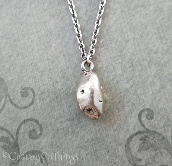 Potato Necklace SMALL Potato Charm Necklace Potato Jewelry Etsy
