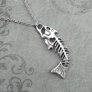 Fishbone Necklace Fish Bone Jewelry Fishing Necklace Fish Jewelry Fishing Gift Fish Necklace Fossil Necklace Fish Bones Necklace