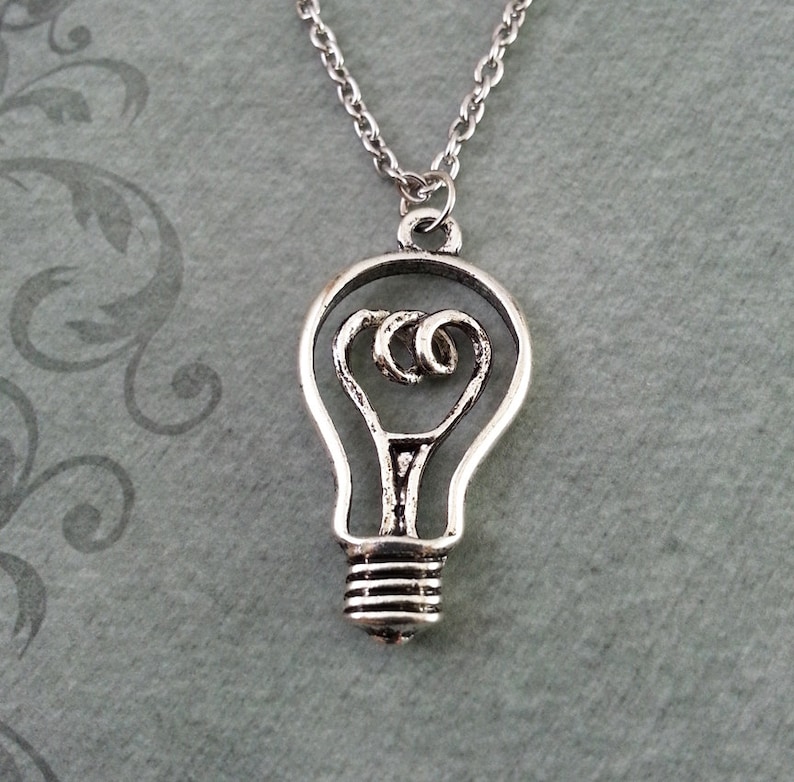 Lightbulb Necklace Electricity Jewelry Lightbulb Pendant Etsy