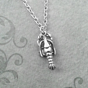 Lobster Necklace SMALL Silver Lobster Jewelry Lobster Charm Necklace Lobster Pendant Necklace Seafood Jewelry Animal Necklace Sea Jewelry