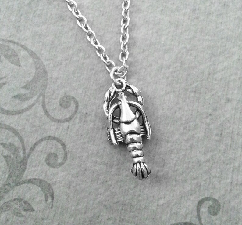 Lobster Necklace SMALL Silver Lobster Jewelry Lobster Charm Etsy