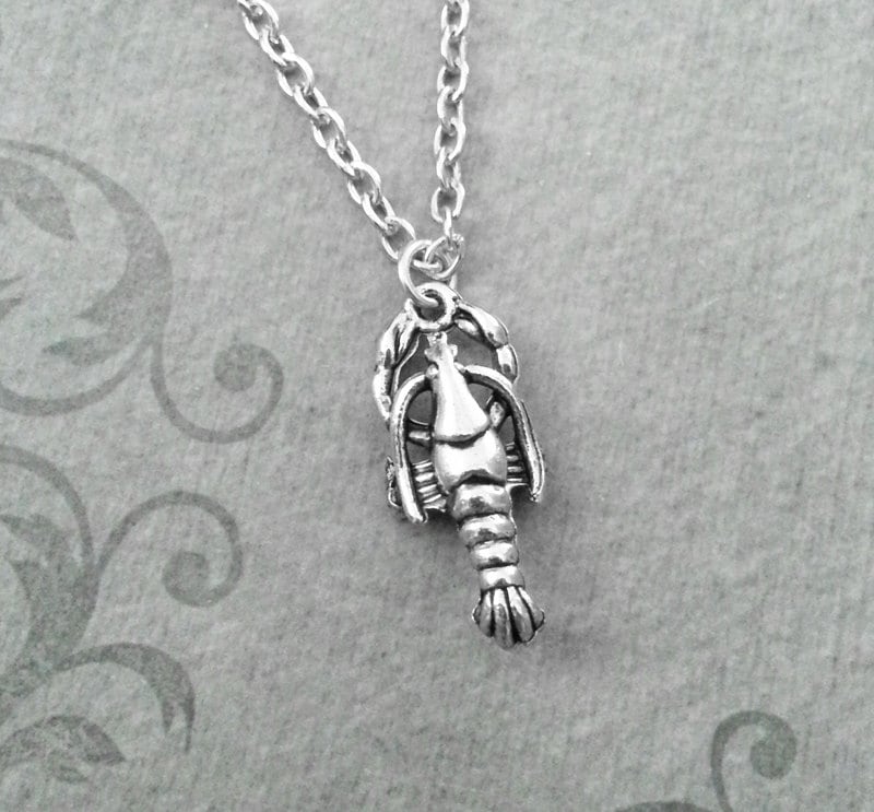 Lobster Necklace SMALL Silver Lobster Jewelry Lobster Charm Etsy