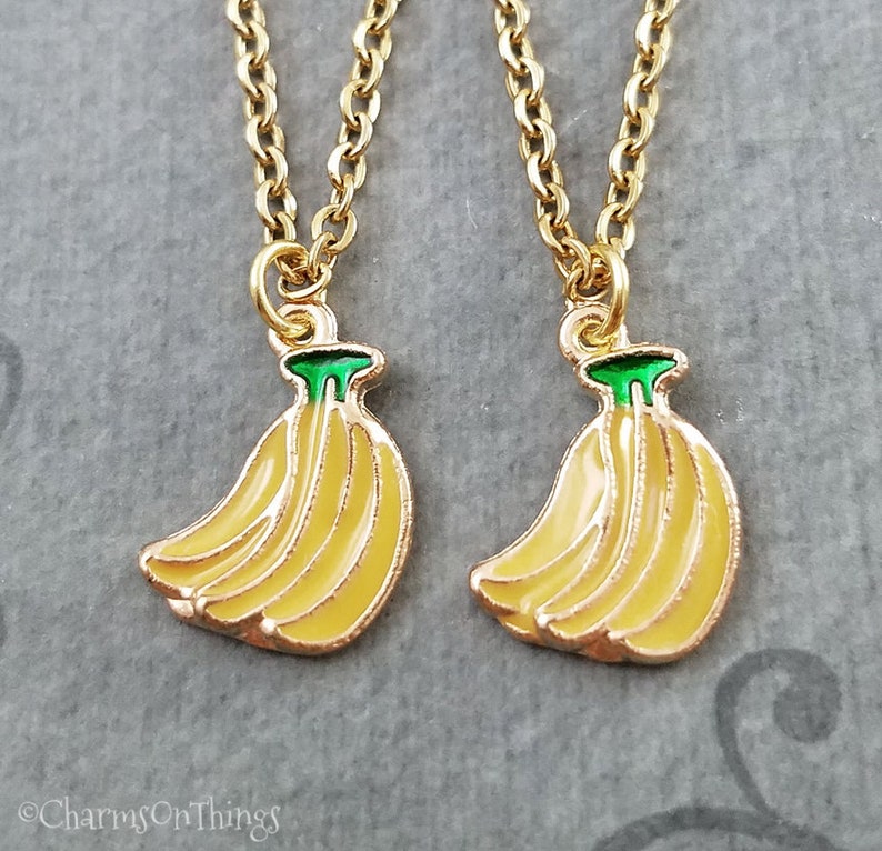 Bananas Necklace SET of 2 Bunch of Bananas Necklaces Banana Etsy