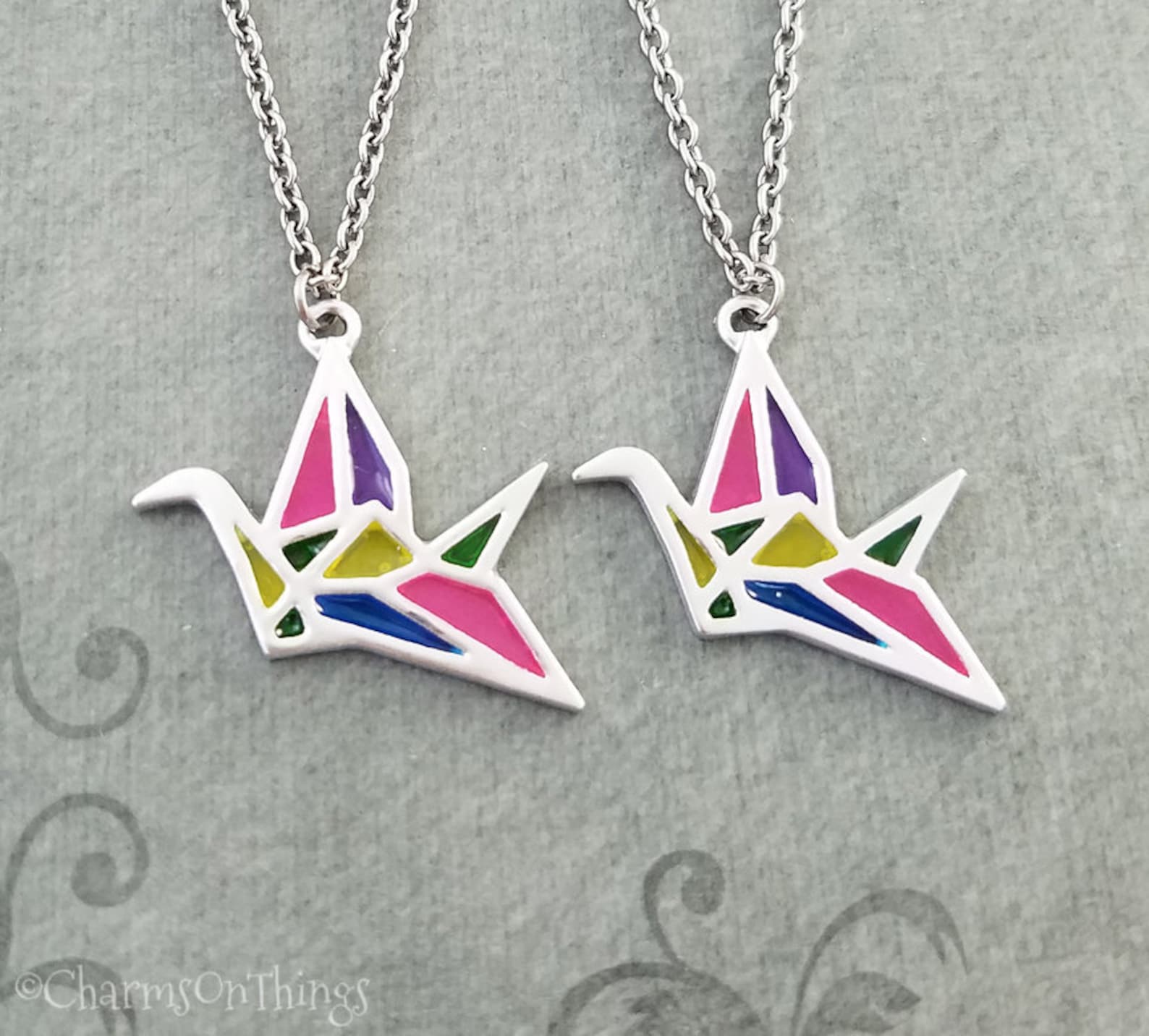 Paper Crane Necklace