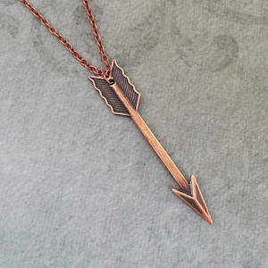 Arrow Necklace Copper Arrow Jewelry Arrow Charm Necklace Arrow Pendant Necklace Bridesmaid Necklace Bohemian Jewelry Copper Jewelry Boho