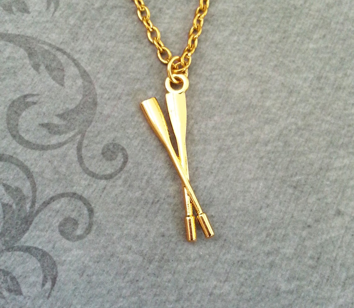 Oars Necklace SMALL Gold Oar Necklace Oar Jewelry Rowing Etsy