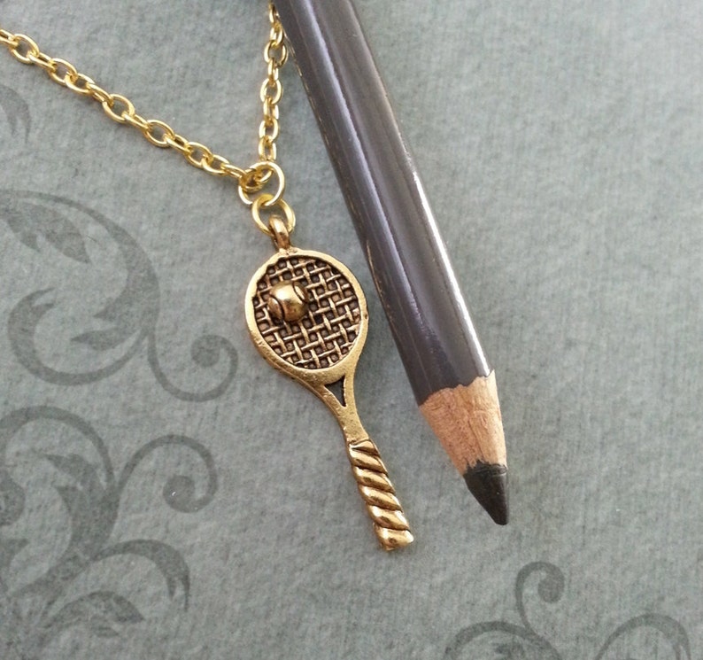 Tennis Racket Necklace Tennis Jewelry Gold Tennis Racket Etsy
