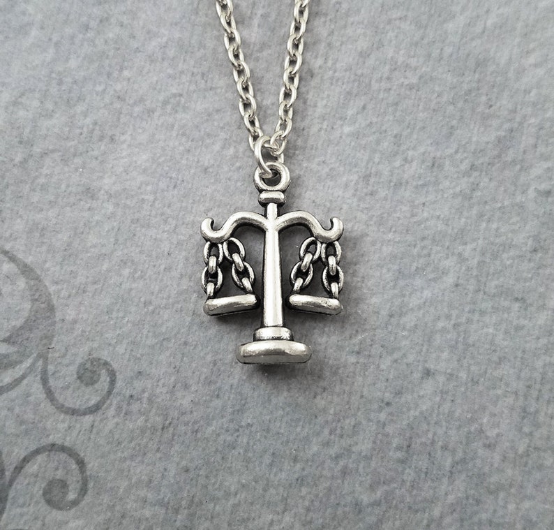 Scales Necklace SMALL Scales of Justice Necklace Scales Charm Etsy