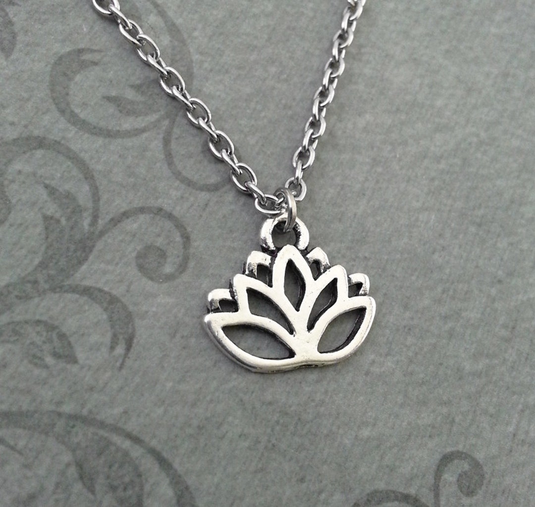 Lotus Necklace SMALL Lotus Flower Necklace Yoga Necklace - Etsy