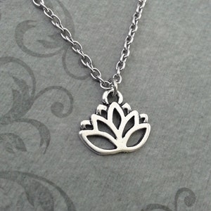 Lotus Necklace SMALL Lotus Flower Necklace Yoga Necklace Meditation Gift Yoga Teacher Gift Buddhist Necklace Buddhist Jewelry Lotus Pendant