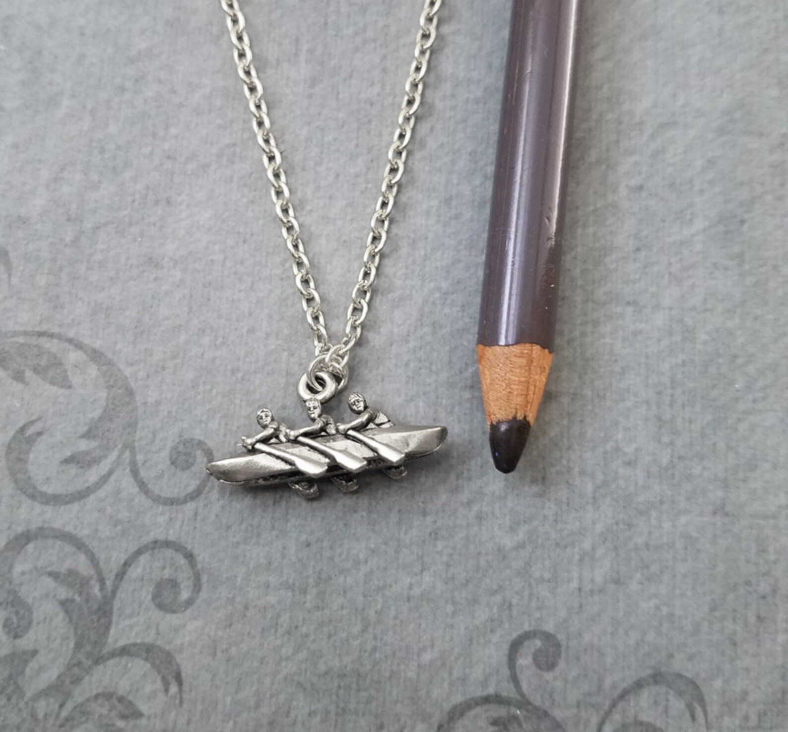 Row Boat Necklace VERY SMALL Rowing Boat Jewelry Rowing Team Etsy