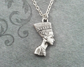Nefertiti Necklace SMALL Queen Nefertiti Jewelry Egyptian Necklace Egypt Jewelry Silver Nefertiti Pendant Necklace Nefertiti Charm Jewelry