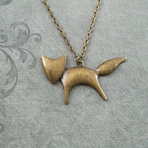 Fox Necklace Bronze Fox Jewelry Fox Pendant Necklace Fox Charm Necklace Animal Jewelry Bridesmaid Necklace Fox Gift Animal Necklace