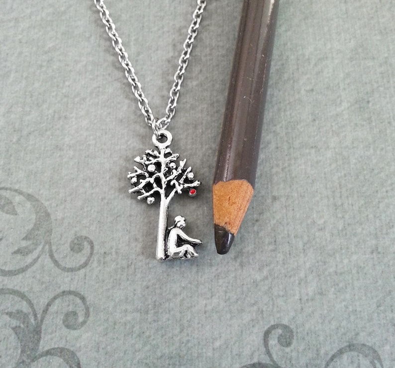 Apple Tree Necklace SMALL Newton's Apple Tree Jewelry Isaac Newton Necklace Newton Gift Physics Gift Science Jewelry Gravity Gift Science image 2