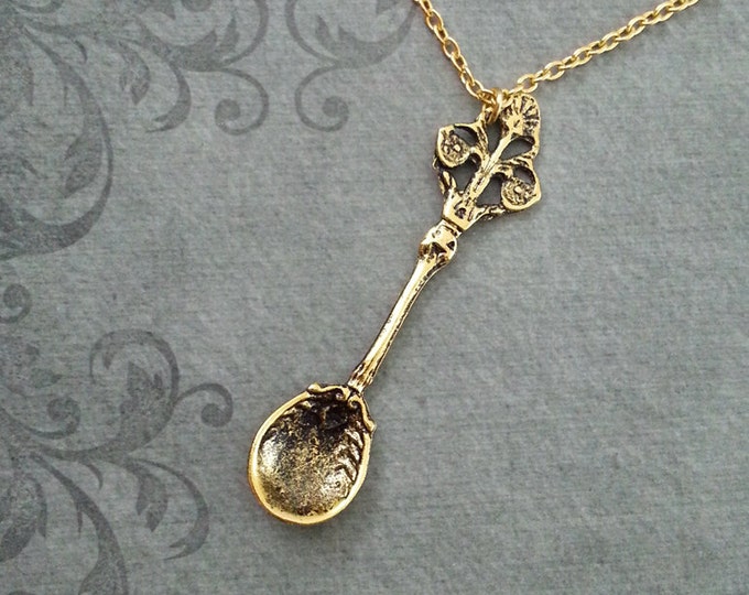 Vintage Spoon Necklace LARGE Victorian Spoon Jewelry Gold Etsy