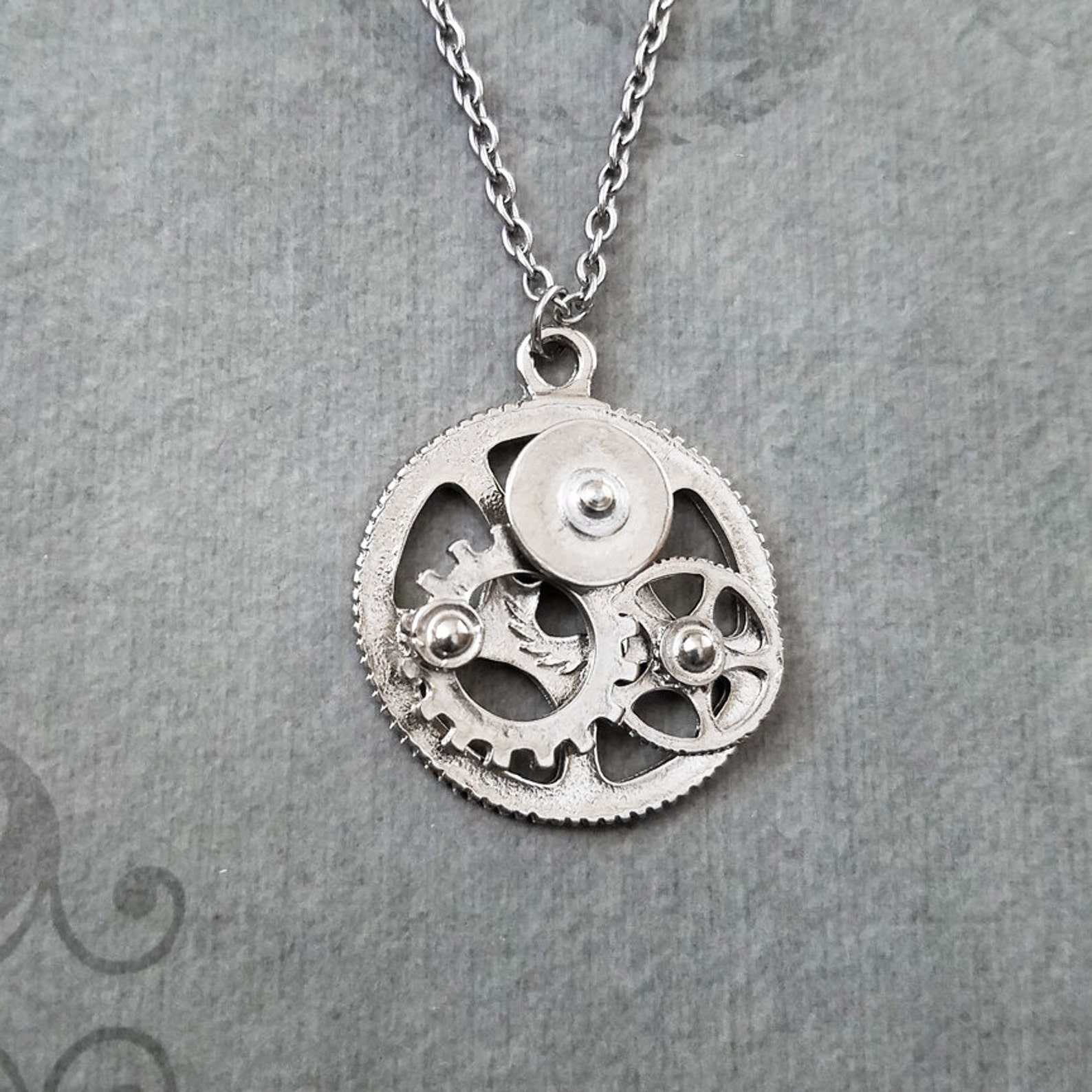 Gears Necklace Gear Jewelry Steampunk Jewelry Steampunk Etsy
