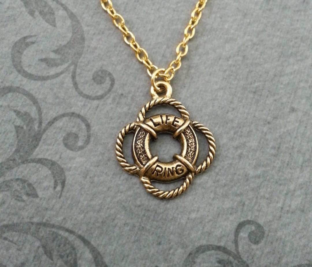 Life Ring Necklace VERY SMALL Life Preserver Necklace Boat Etsy