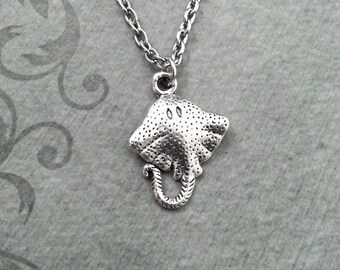 Stingray Necklace VERY SMALL Stingray Jewelry Silver Stingray Charm Necklace Sting Ray Pendant Necklace Bridesmaid Necklace Animal Jewelry