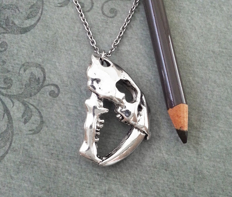 Saber Tooth Necklace in Angora (Silver) SHIPS IN APRIL