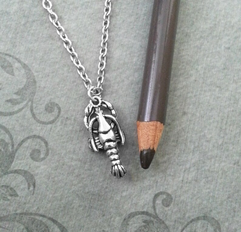 Lobster Necklace SMALL Silver Lobster Jewelry Lobster Charm Etsy