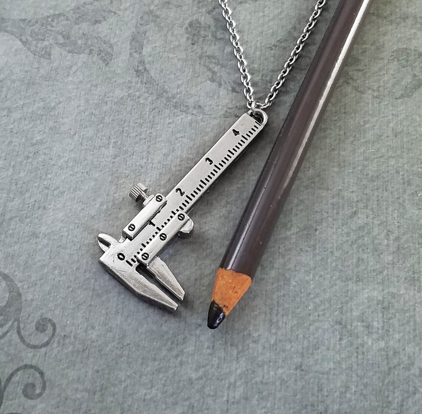 Vernier Caliper Necklace LARGE Caliper Charm Necklace Caliper Etsy