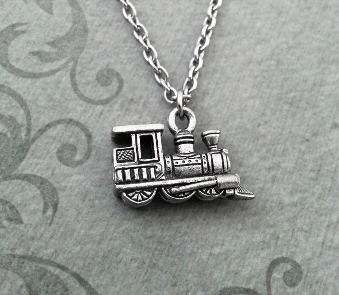 Train Necklace VERY SMALL Train Jewelry Silver Train Pendant Necklace
